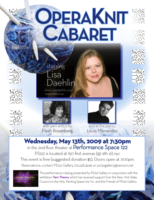 OperaKnit Cabaret Lisa Daehlin and Louis Menendez and Flash Rosenberg at PS122 Performance Space 122 NYC May 2010
